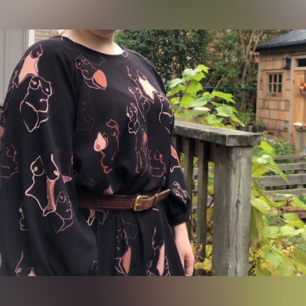 Handmade swing dress plus size rayon body positive print